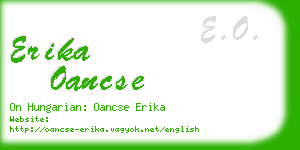 erika oancse business card